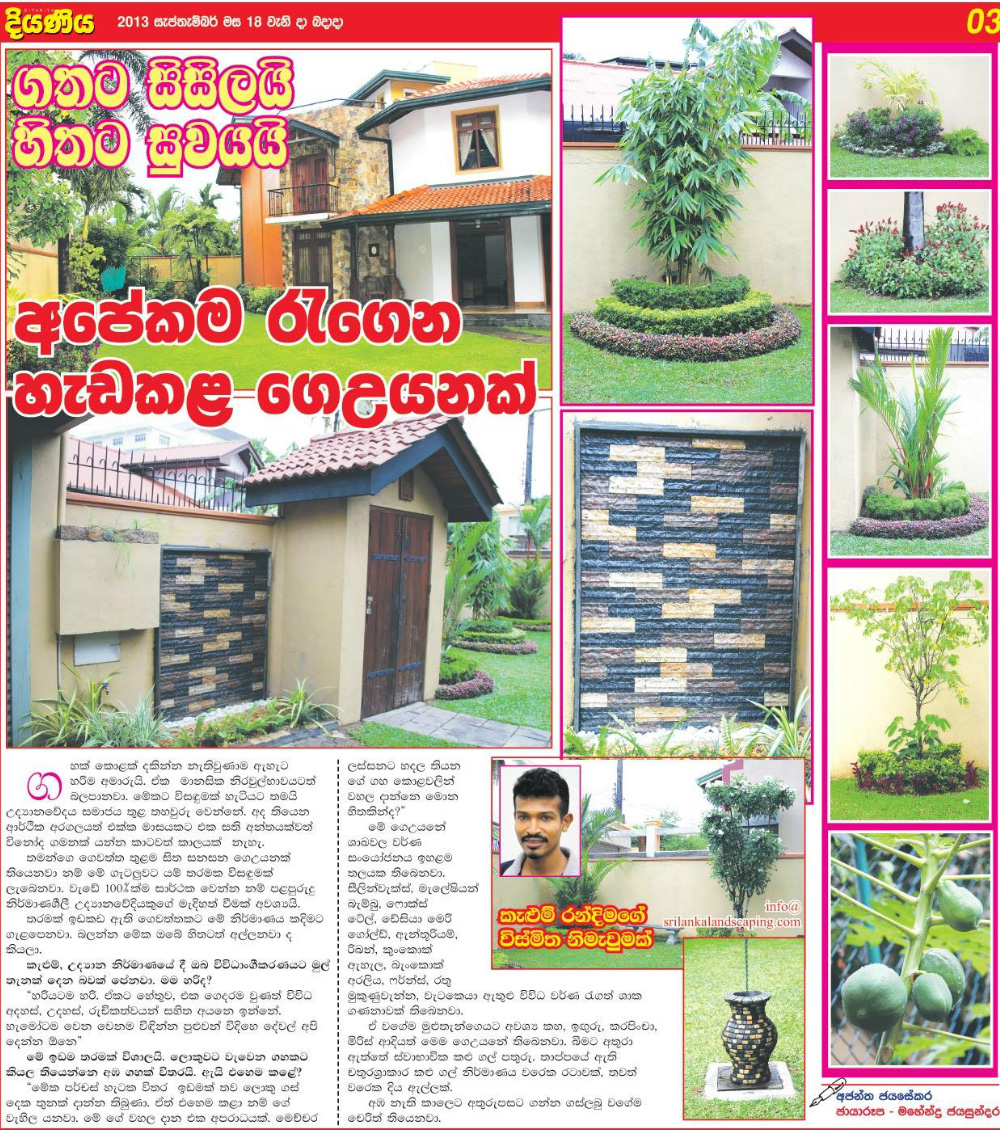 diyaniya news paper 18 09 2013 gathata sisilai hithata suwayai apekama ragena hedakala geuyanak